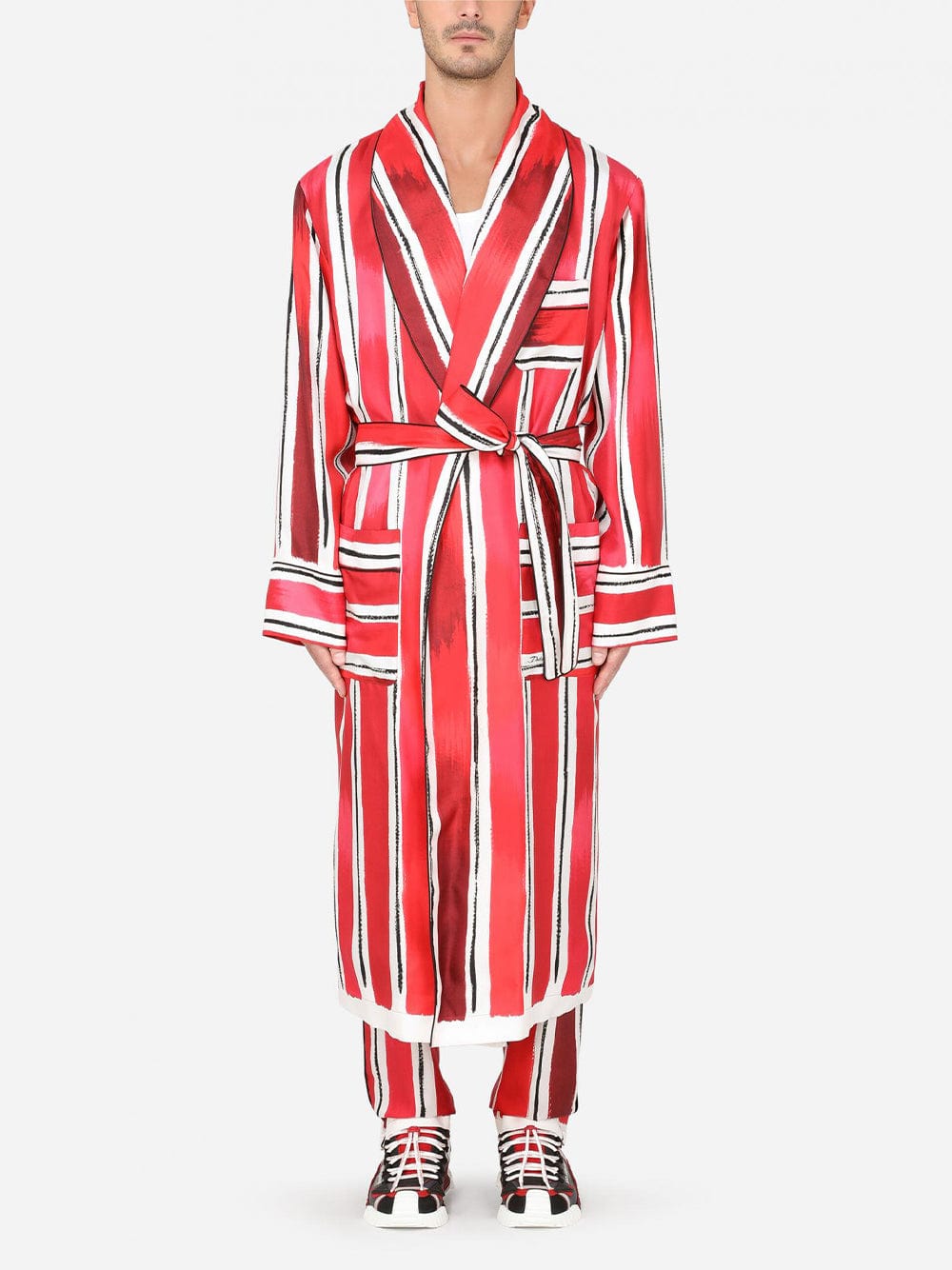 Dolce & Gabbana Silk Brushstroke-Print Robe