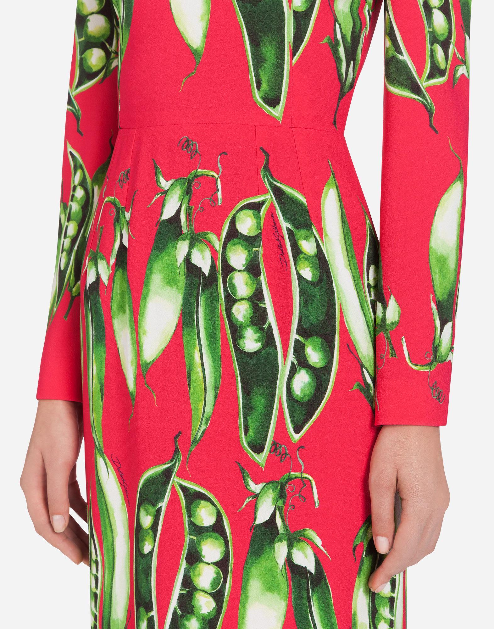 Dolce & Gabbana Snap-Pea Print Midi Dress