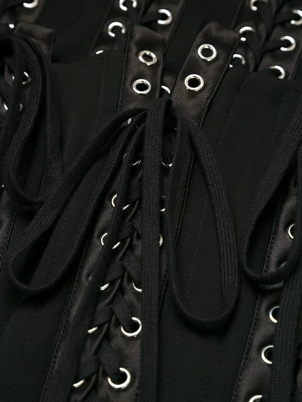 Dolce & Gabbana Strapless Tie Detailed Eyelet Midi Dress