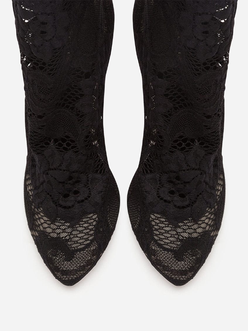 Dolce & Gabbana Stretch Lace Ankle Boots