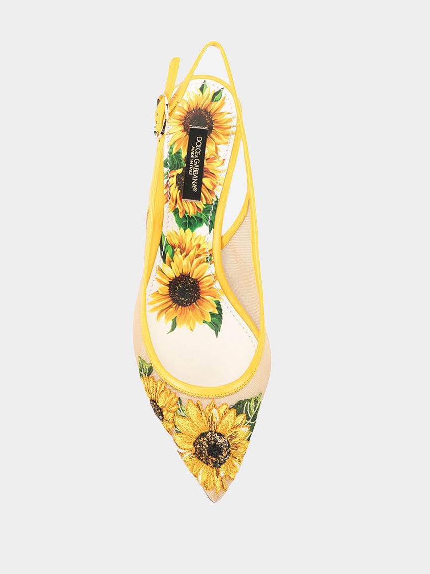 Dolce & Gabbana Sunflower Embroidery Slingback pumps
