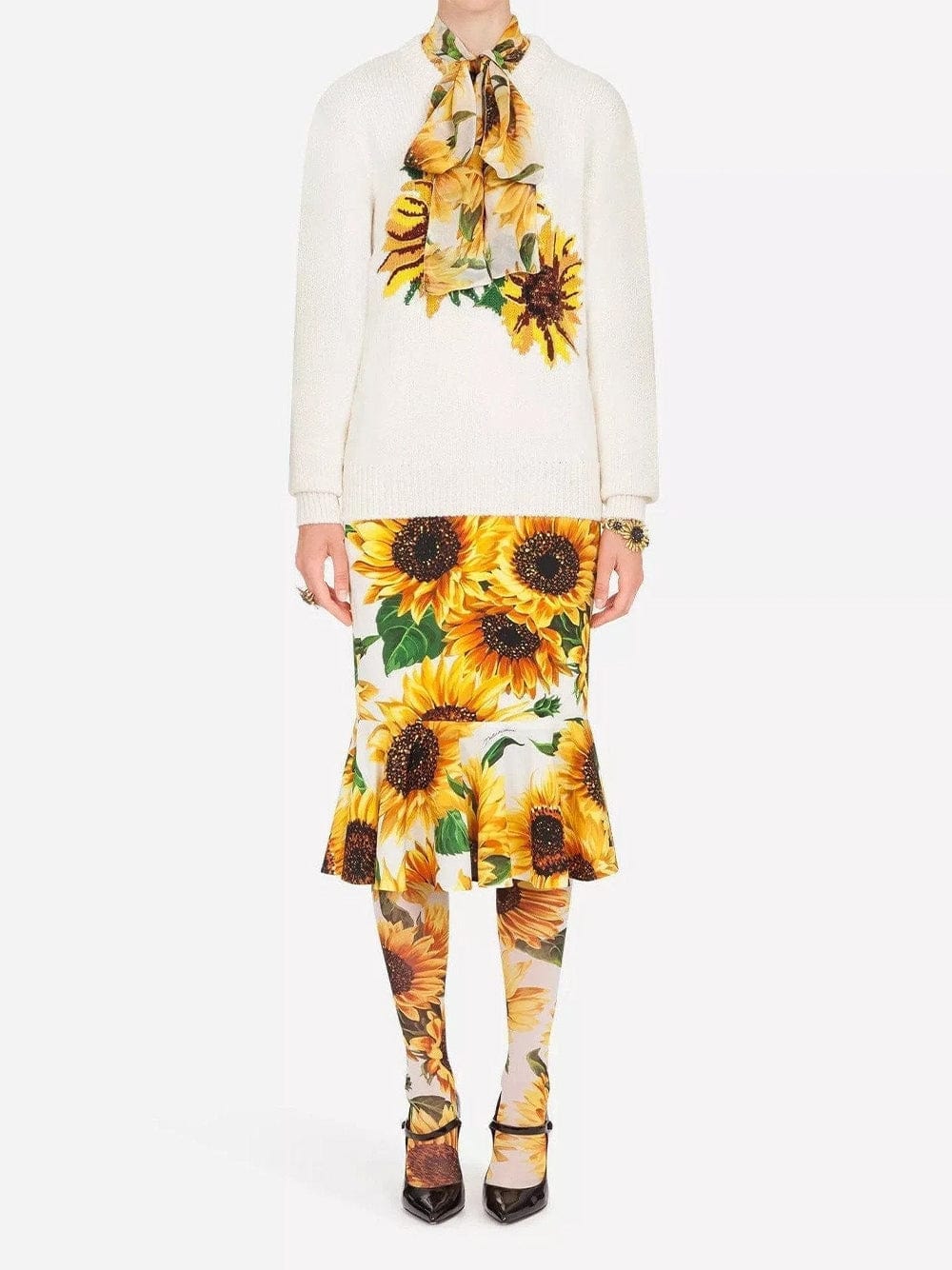 Dolce & Gabbana Sunflower Intarsia Sweater