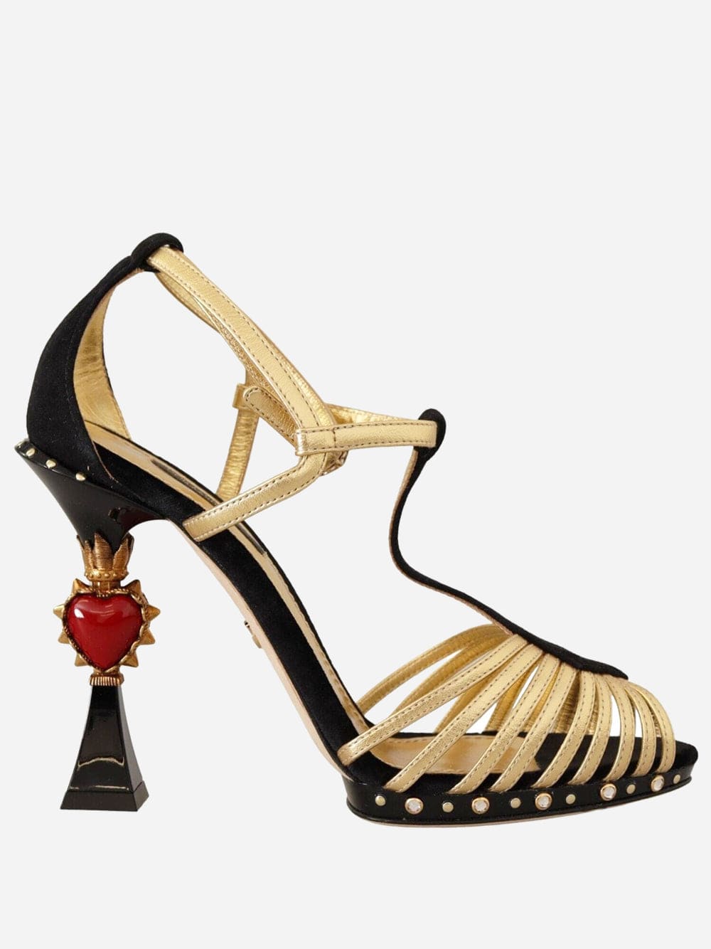 Dolce & Gabbana T-Strap Sacred Heart Decor Sandals