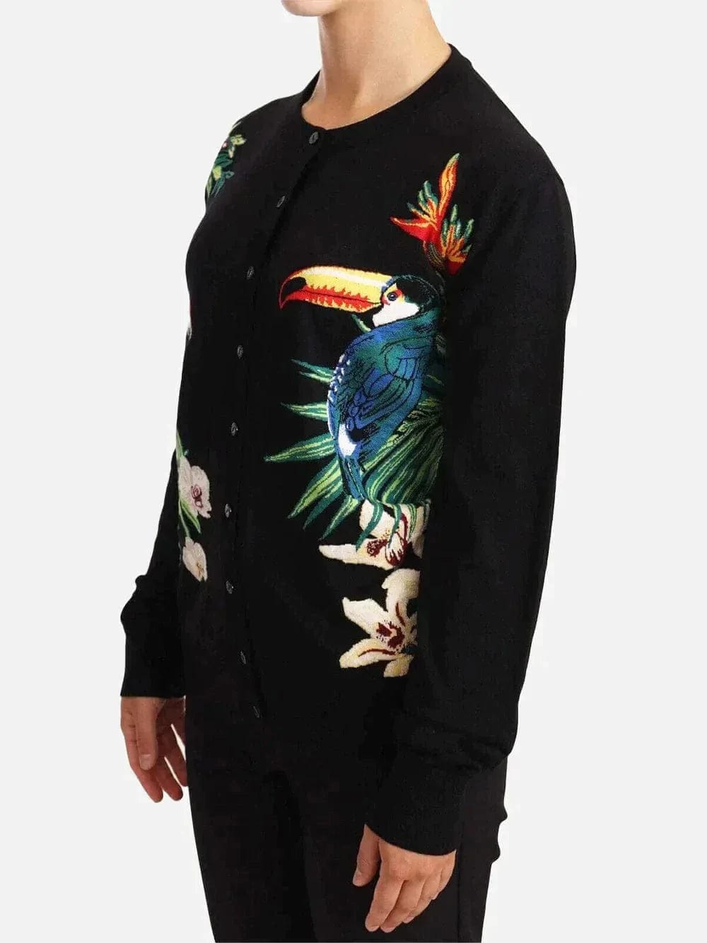 Dolce & Gabbana Tropical Bird Embroidered Cardigan