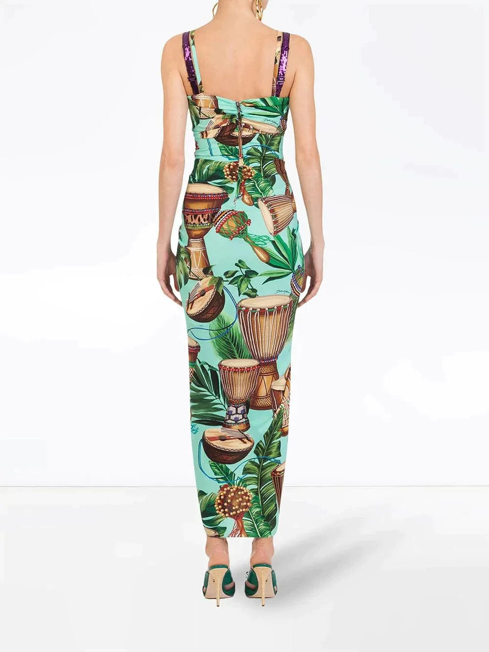 Dolce & Gabbana Tropical Print Fitted Dress