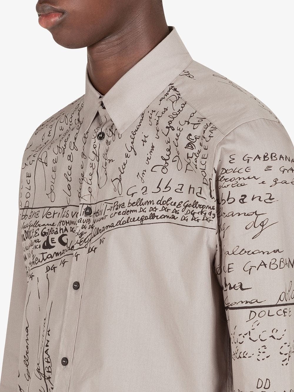 Dolce & Gabbana Writing-Print Buttoned Shirt