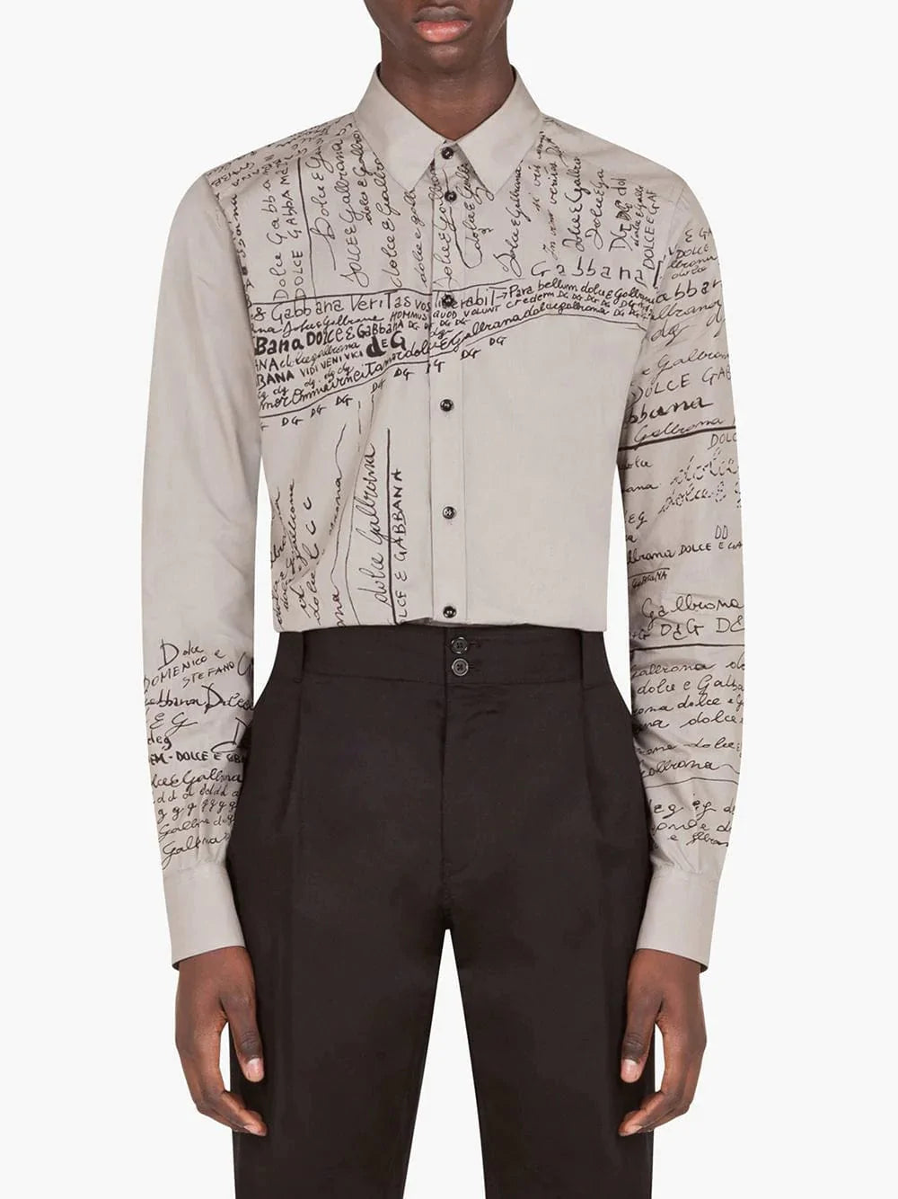 Dolce & Gabbana Writing-Print Buttoned Shirt