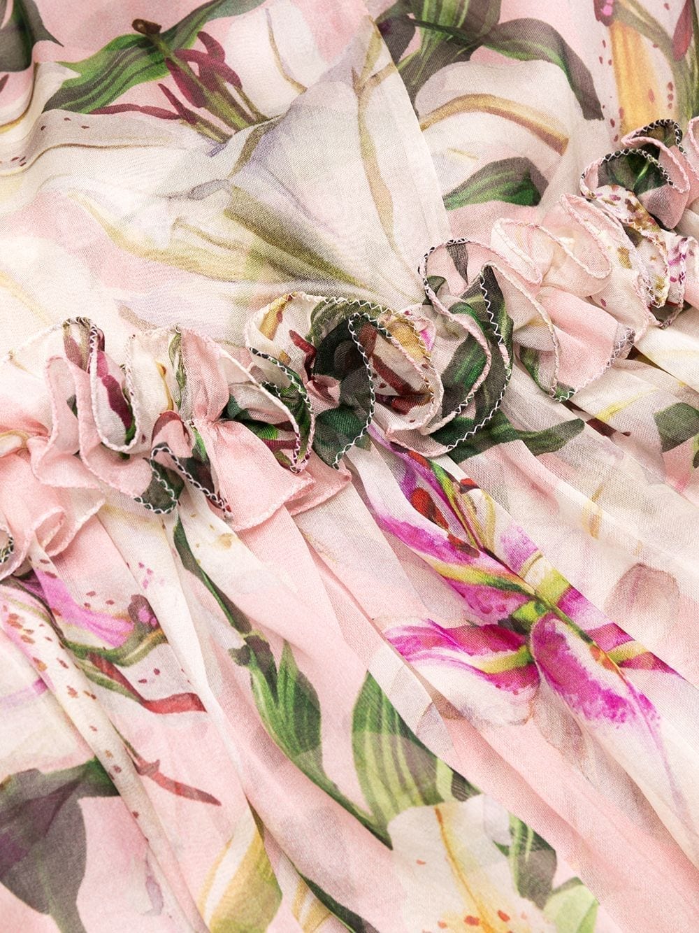 Dolce & Gabbana Lily-Print Tiered Maxi Dress